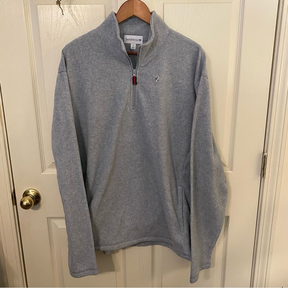 Saddlebred Gray Zip Up Fleece Classic Knit